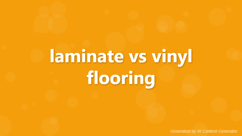 laminate vs vinyl flooring